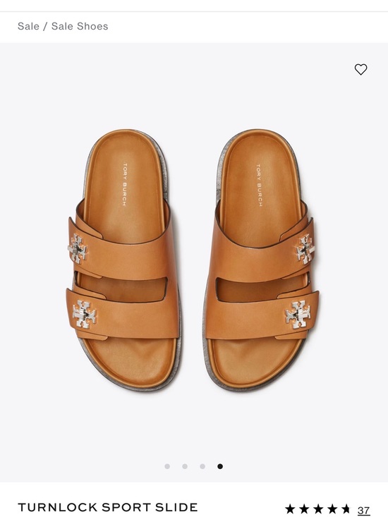 Tory Burch Shoes - Tory Burch Double Strap Turnlock Slide — Cognac Leather size 7